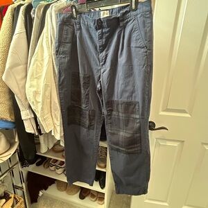 Blue and green JCREW patchwork pants